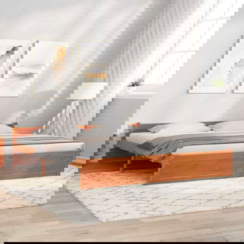 Konstrukcija postelje Voščeno rjava 180 x 200 cm Trdna borovina Cene