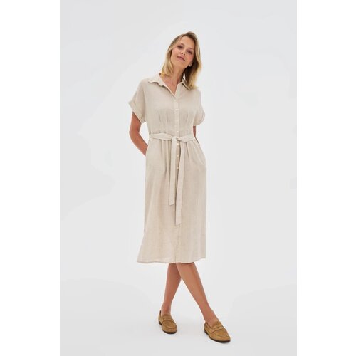 Marisse Beige Viscose-Linen Dress Cene