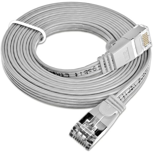 Slim Wirewin PKW-STP-SLIM-KAT6 0.25 RJ45 omrežni kabel\, Patch kabel cat 6 U/FTP 0.25 m siva plo&amp;scaron;čati 1 kos, (20418260) Slike