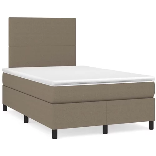 vidaXL Box spring postelja z vzmetnico taupe 120x190 cm blago