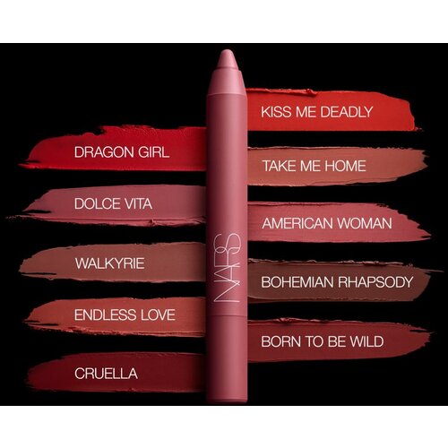 Nars POWERMATTE HIGH-INTENSITY LIP PENCIL dolgoobstojni svinčnik za ustnice z mat učinkom odtenek CRUELLA 2,4 g Slike