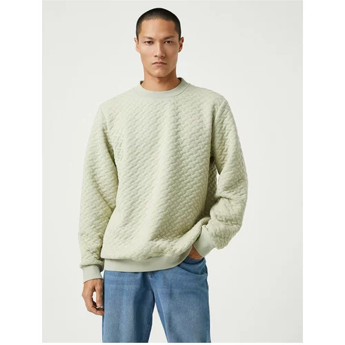 Koton Basic Textured Sweatshirt Crew Neck Long Sleeved