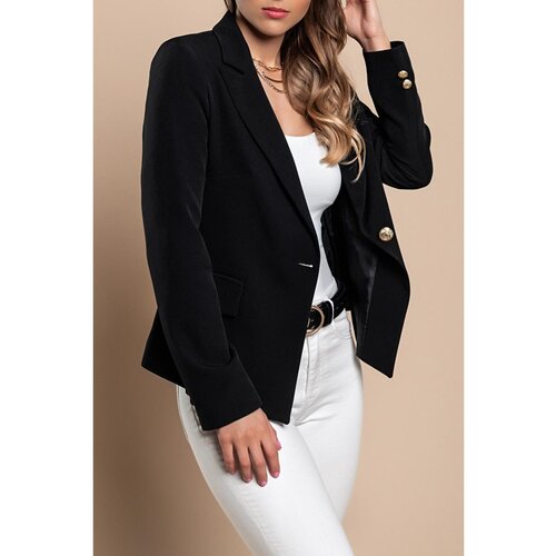 Fenzy Blazer S Klasičnim Ovratnikom, Črn Slike