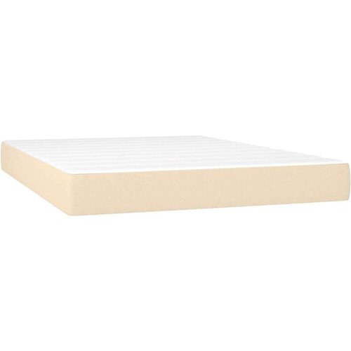  Krevet box spring s madracem LED krem 140x190 cm od tkanine Slike