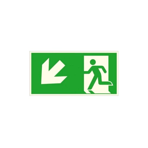 Signal rute za izbjegavanje aluminij Izlaz u slučaju nužde s lijeve strane, dijagonalno prema dolje SafetyMarking 15.A1 Cijene