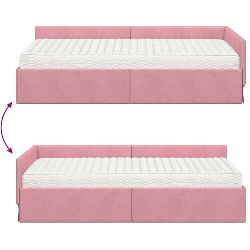  Kutni krevetni okvir s madracem Ostalo 2 pcs Siva Bar&amp;scaron;un Slike