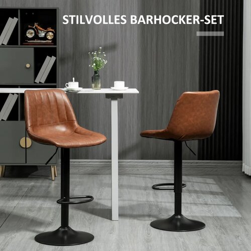  Set od 2 barske stolice u retro stilu s osloncem za noge podesiva visina 43 cm x 49 5 cm x 111 cm Slike