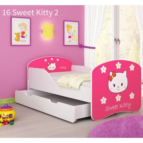  Dječji krevet ACMA s motivom + ladica 160x80 cm 16 Sweet Kitty 2 Cene