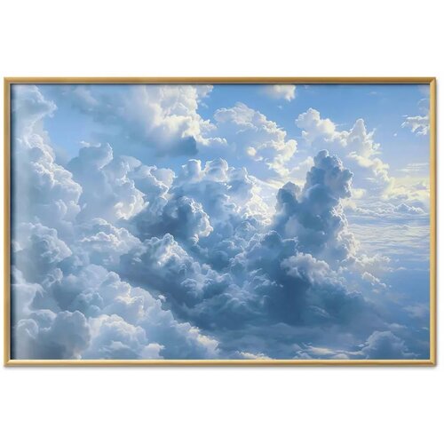  Plakat Ocean in the Air: Waving Clouds Reflecting Morning Light 90x60 Zlatni okvir Slike