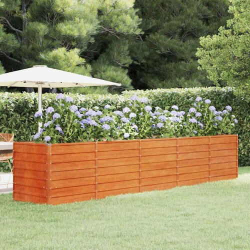  Povi&scaron;ena vrtna gredica boja hrđe 400 x 80 x 77 cm čelik COR-TEN Cijene