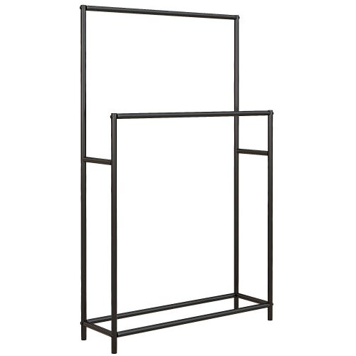 Nesta Stojalo za brisače s 2 palicama, prostostoječe, kovinsko, črno, 66 x 20 x 110 cm, (5000493186) Cene