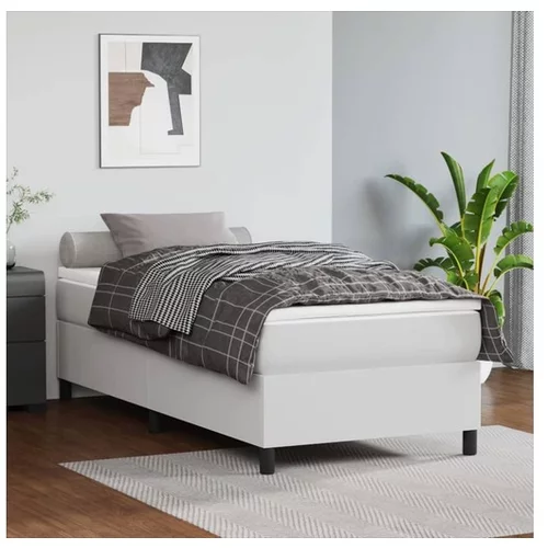  Box spring posteljni okvir bel 80x200 cm umetno usnje