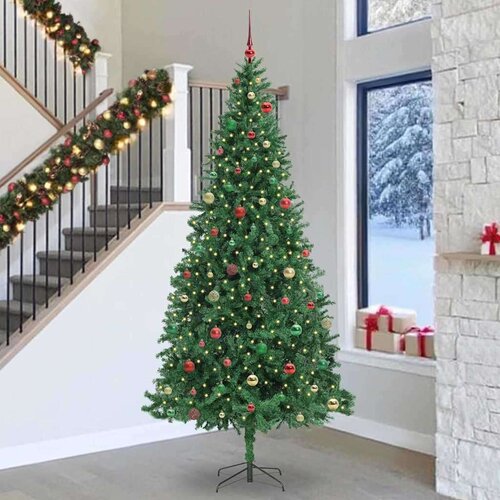 vidaXL Umestno božično drevo Zelena 300 cm PVC in kovina in plastika Cene