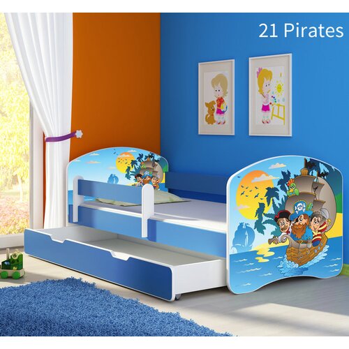  Otroška postelja ACMA z motivom, stranska modra + predal 140x70 cm 21 Pirates Cene