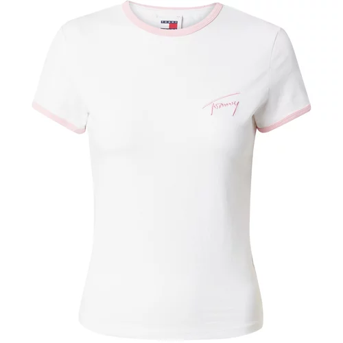 Tommy Jeans Majica svetlo roza / bela