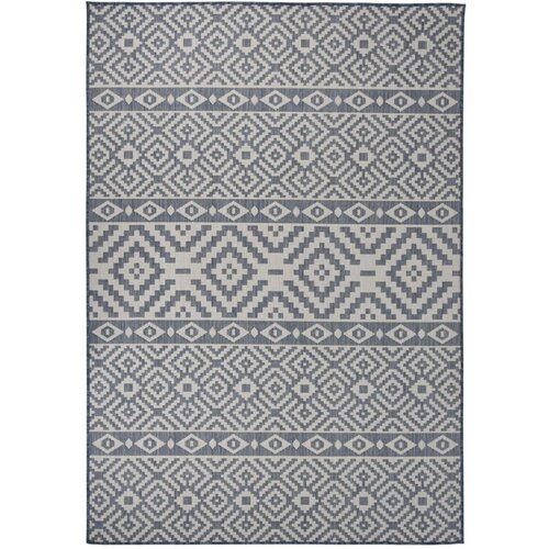 Vanjski tepih ravnog tkanja 160 x 230 cm plave pruge Slike