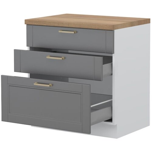 Jela ELEMENT ZA KUHINJO TARA R-80-3MBOX S KOVINSKIMI PREDALI-Grafit mat lak Slike