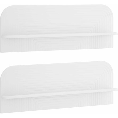  Zidna polica 2 kom. Bijela 102 x 13.5 x 37.5 cm Prerađeno drvo Slike