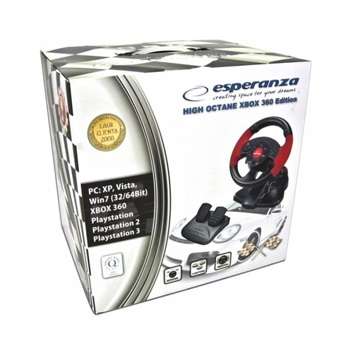 Esperanza Volan HIGH OCTANE, +pedale, za PC, XBOX 360, PS2, PS3, EG104 Slike