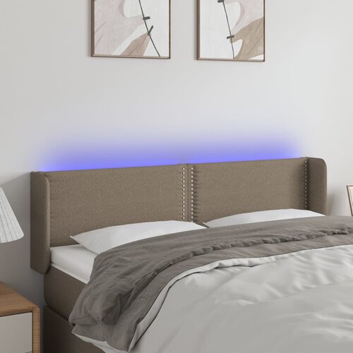 VidaXL LED uzglavlje smeđesivo 147x16x78/88 cm od tkanine Slike