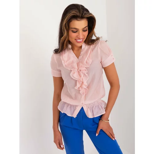 Fashion Hunters Light pink silk blouse