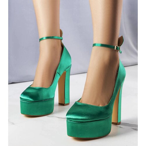 Gemre Green high block heel pumps Lila Cene