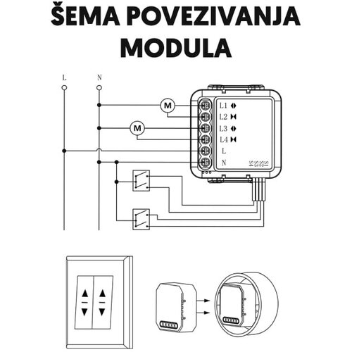  Wi-Fi smart modul za roletne 2x3A Slike