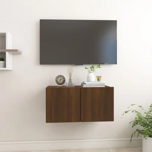 vidaXL Viseča TV omarica rjavi hrast 60x30x30 cm inženirski les