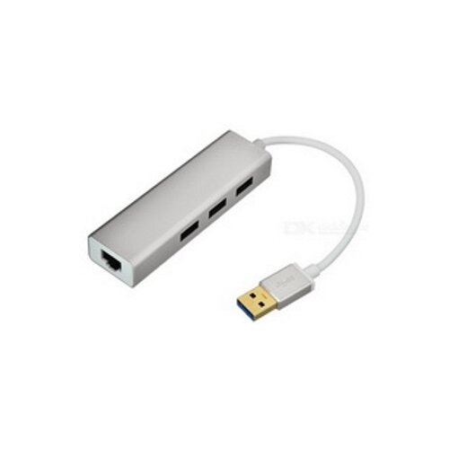 Fast Asia USB 3.0 - HUB 3port + RJ45 (ž) siva Slike