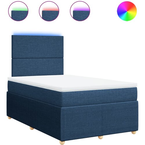 vidaXL Box spring postelja z vzmetnico modra 120x190 cm blago, (21305096) Cene