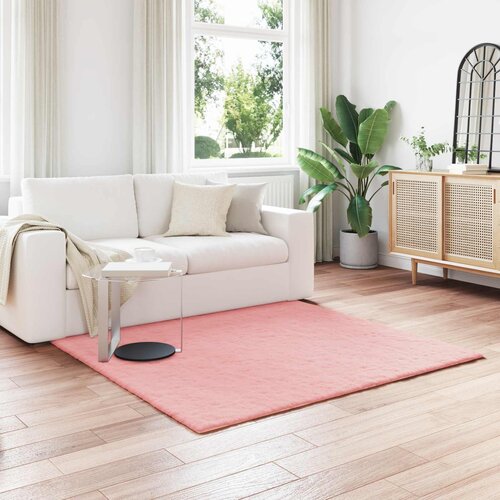  Protuklizni tepih od umjetnog zečjeg krzna OLITE Ružičasta 120 x 120 cm Slike