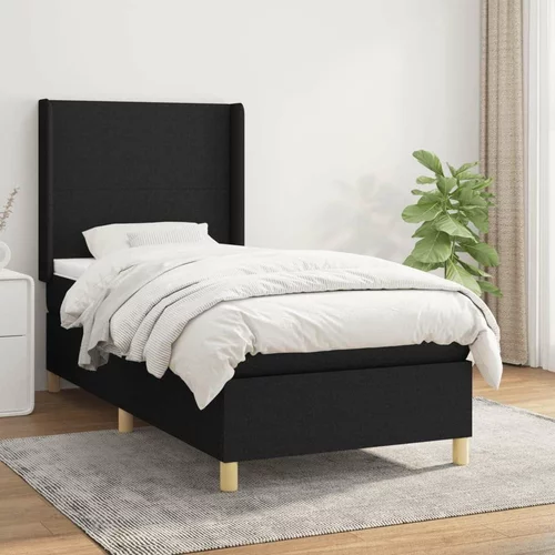  Box spring postelja z vzmetnico črna 100x200 cm blago, (20791949)