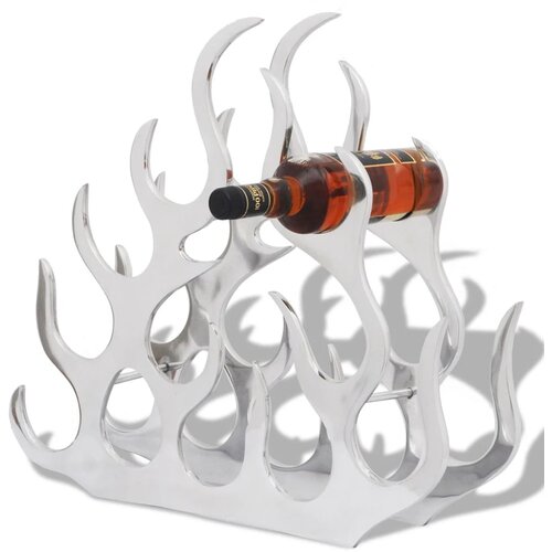VidaXL stalak za vino za 11 boca srebrni aluminijski Slike