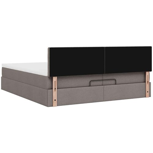 vidaXL Otomanski posteljni okvir z vzmetnico taupe 200x200 cm blago, (21670871) Cene