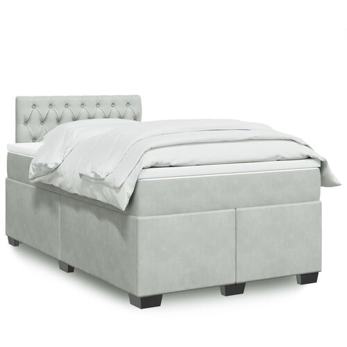 The Living Store Box spring postelja z vzmetnico svetlo siva 120x190 cm žamet - Box Spring Postelja, (21492543) Slike