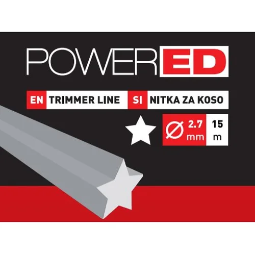 POWERED Plastična nit za trimer (Debljina niti: 2,7 mm, 15 m)