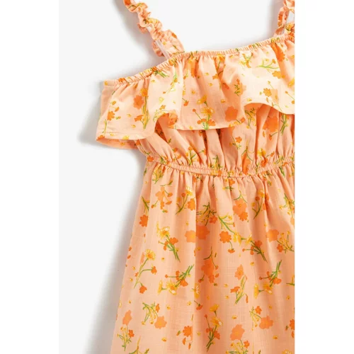 Koton Girl Orange Patterned Dress