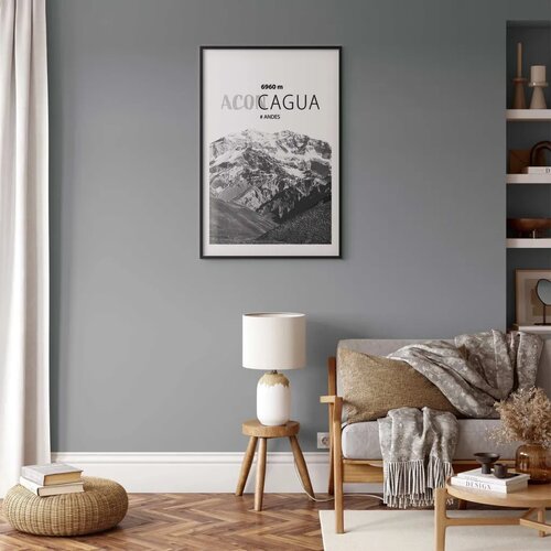  Plakat - The majestic peak of Aconcagua mountain crown mountain landscape 21x30 Crni okvir s margom Cene
