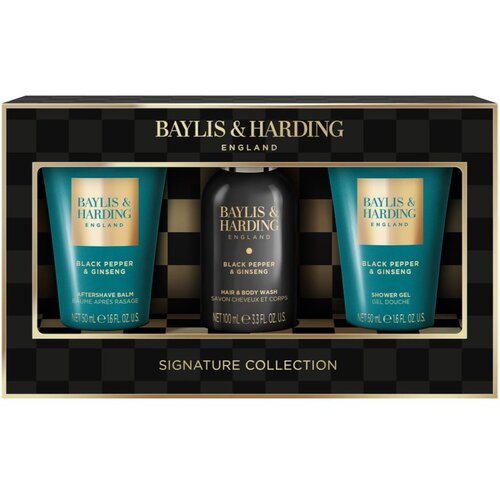 Baylis &amp;amp; Harding Black Pepper &amp;amp; Ginseng darilni set za obraz, telo in lase za mo&amp;scaron;ke Slike