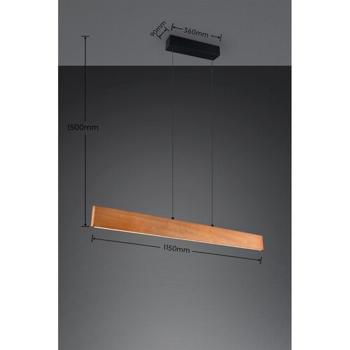  LED viseča svetilka v naravni barvi z lesenim senčilom Edgewood &amp;ndash; Slike