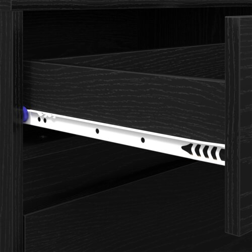  ormar S LED lampica s ladicama s pohranom Crna 182 x 34 x 50 cm Konstruirano drvo Slike