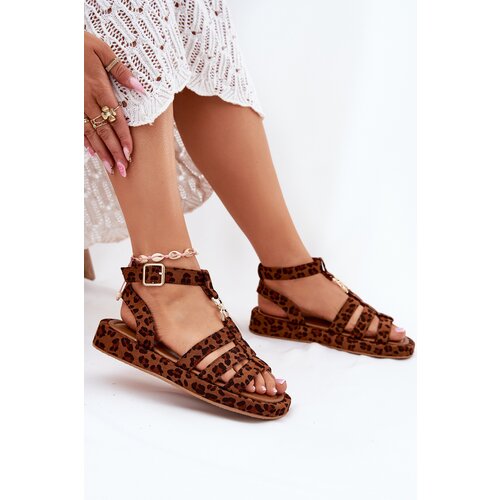 Boto Ladies platform sandals with gold detail leopard Kartia Cene