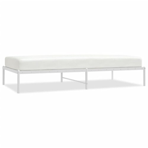 Maison Chic Kovinski Posteljni okvir - Enojna postelja - Postelja za odrasle bel 100x200 cm, (21692742) Slike