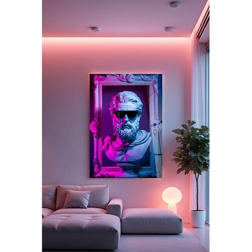 WALLXPERT Hhlneon005 - Višenamenska Tempered Staklena Slika 70 x 100 cm Cene