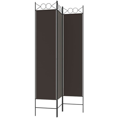 pregrada s 3 panela smeđa 120 x 200 cm od tkanine Slike