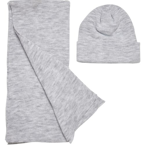 Urban Classics Accessoires Recycled base set of hat and scarf in heather grey Cene