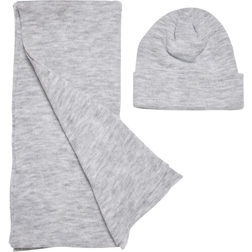 Urban Classics Accessoires Recycled base set of hat and scarf in heather grey Slike