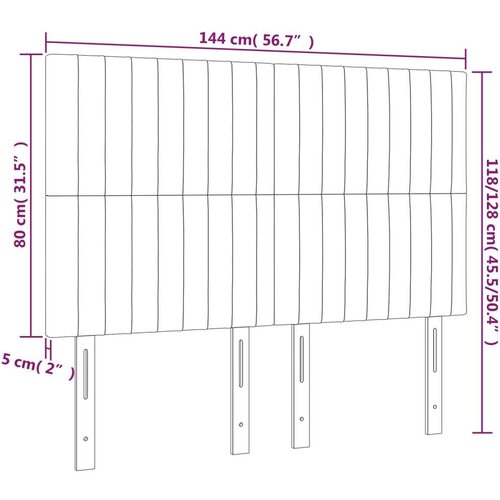  Uzglavlje crno 144x5x118/128 cm bar&amp;scaron;unasto Slike