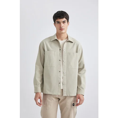 Defacto Relax Fit Polo Neck Shirt Jacket