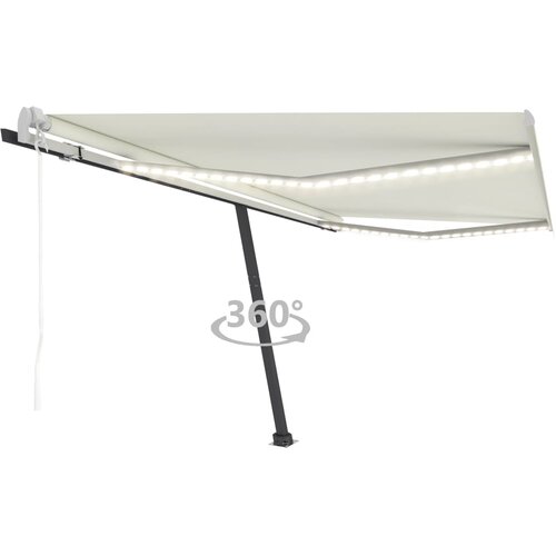 vidaXL Avtomatska tenda LED + senzor 450x350 cm krem Cene